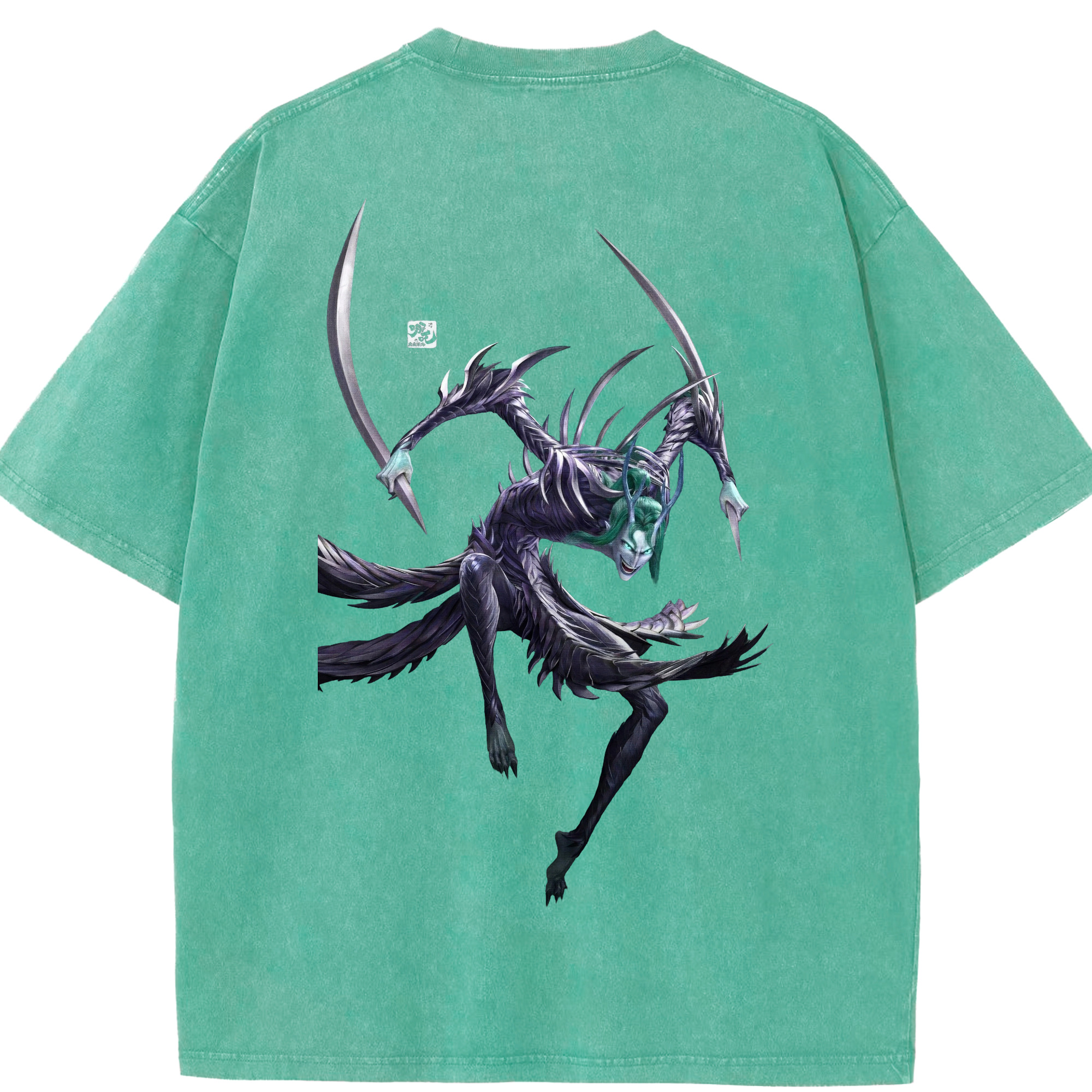 （画像用） Ne Zha 2 ナタ 魔童の大暴れ 綿100% ヴィンテージ風 半袖Tシャツ（背面プリント）